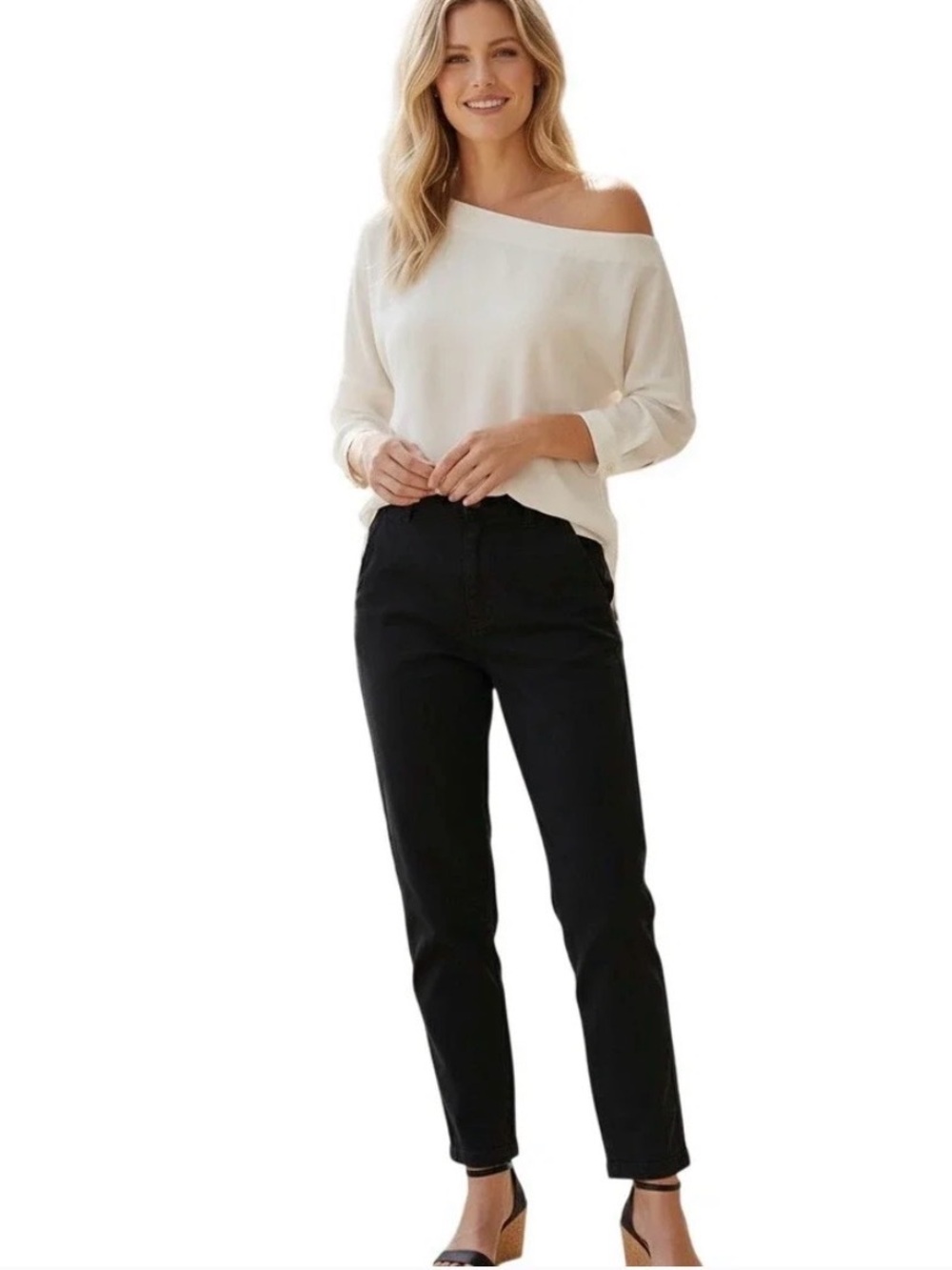 Tibi off shoulder cream top XS